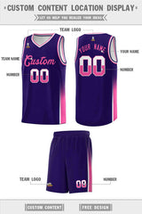 Custom Purple White-Pink Personalized Two Tone Font Sports Uniform Basketball Jersey