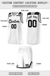Custom White Black-Gray Classic Sports Uniform Basketball Jersey