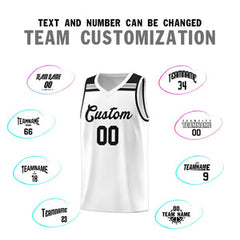 Custom White Black-Gray Classic Sports Uniform Basketball Jersey