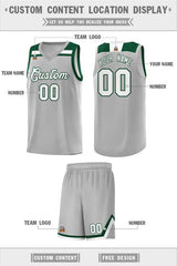 Custom Gray White-Green Classic Sports Uniform Basketball Jersey