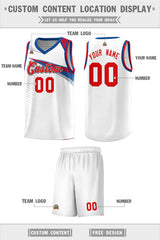 Custom White Red Chest Color Block Sports Uniform Basketball Jersey