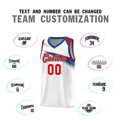 Custom White Red Chest Color Block Sports Uniform Basketball Jersey