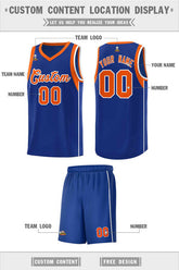 Custom Royal Orange-White Sleeve Color Blocking Classic Sets Sports Uniform Basketball Jersey