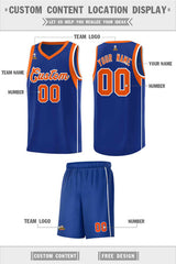 Custom Royal Orange-White Sleeve Color Blocking Classic Sets Sports Uniform Basketball Jersey