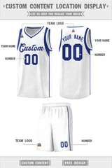 Custom White Royal Sleeve Color Blocking Classic Sets Sports Uniform Basketball Jersey
