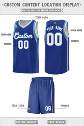 Custom Royal Light Blue-White Sleeve Color Blocking Classic Sets Sports Uniform Basketball Jersey