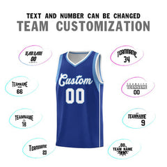Custom Royal Light Blue-White Sleeve Color Blocking Classic Sets Sports Uniform Basketball Jersey