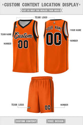 Custom Orange Black-White Sleeve Color Blocking Classic Sets Sports Uniform Basketball Jersey