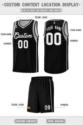 Custom Black White-Gray Sleeve Color Blocking Classic Sets Sports Uniform Basketball Jersey