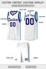 Custom White Purple Sleeve Color Blocking Classic Sets Sports Uniform Basketball Jersey