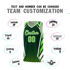 Custom Green Neon Green Diamond Pattern Side Slash Sports Uniform Basketball Jersey