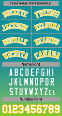 Custom Aqua Neon Green-Gold Gradient Stripe Fashion Authentic Baseball Jersey