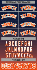 Custom Navy Orange-White Gradient Stripe Fashion Authentic Baseball Jersey