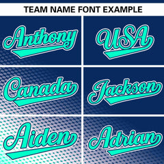 Custom Navy Neon Green Tiny Spot Gradient Fashion Authentic Baseball Jersey