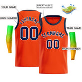 Custom Orange White-Navy Classic Tops Men Casual Bull Basketball Jersey