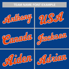 Custom Blue Orange-White Classic Tops Tank Top Basketball Jersey