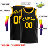 Custom Black Yellow Classic Tops Casual Basketball Jersey