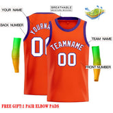 Custom Orange White-Royal Classic Tops Casual Basketball Jersey