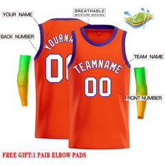 Custom Orange White-Royal Classic Tops Casual Basketball Jersey