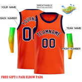 Custom Orange Navy-White Classic Tops Casual Basketball Jersey