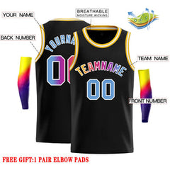 Custom Black Yellow-White Classic Tops Casual Basketball Jersey
