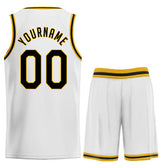 Custom White Yellow-Black Classic Sets Basketball Jersey
