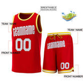 Custom Red Yellow-White Classic Sets Basketball Jersey