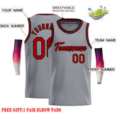 Custom Dark Gray Red-Black Classic Tops Casual Basketball Jersey