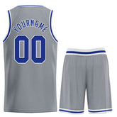 Custom Dark Gray Royal-White Classic Sets Sports Uniform Basketball Jersey