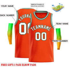Custom Orange White-Green Classic Tops Casual Basketball Jersey