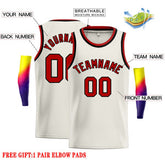 Custom Cream Red-Black Classic Tops Casual Basketball Jersey