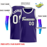 Custom Purple White-Gray Classic Tops Casual Basketball Jersey
