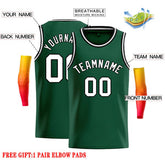 Custom Green White-Black Classic Tops Casual Basketball Jersey