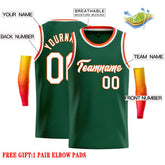 Custom Green White-Orange Classic Tops Casual Basketball Jersey
