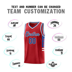 Custom Red Royal-White Personalized Star Pattern Sports Uniform Basketball Jersey