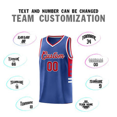 Custom Royal Red-White Personalized Star Pattern Sports Uniform Basketball Jersey