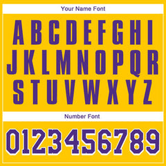 Custom Yellow Purple-White Classic Tops Casual Fake Sleeve Basketball Jersey