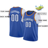 Custom Royal White-Royal Classic Tops Casual Fake Sleeve Basketball Jersey