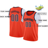 Custom Orange Navy Classic Tops Casual Fake Sleeve Basketball Jersey