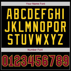 Custom Black Maroon-Yellow Classic Tops Casual Fake Sleeve Basketball Jersey