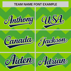 Custom Green Navy-White Personalized Ripple Design Authentic Baseball Jersey