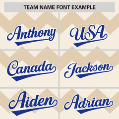 Custom Cream Royal-White Personalized Ripple Design Authentic Baseball Jersey