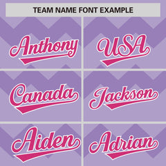 Custom Light Purple Rose Red-White Personalized Ripple Design Authentic Baseball Jersey