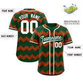 Custom Green Texas Orange-White Personalized Ripple Design Authentic Baseball Jersey