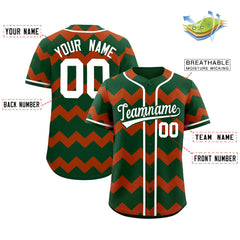 Custom Green Texas Orange-White Personalized Ripple Design Authentic Baseball Jersey