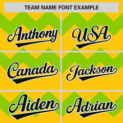 Custom Gold Neon Green-Black Personalized Ripple Design Authentic Baseball Jersey