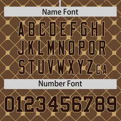 Custom Light Brown Brown-Khaki Personalized Plaid Design Authentic Baseball Jersey