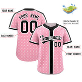 Custom Light Pink Black-White Personalized Plaid Design Authentic Baseball Jersey