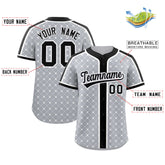 Custom Gray Black-White Personalized Plaid Design Authentic Baseball Jersey