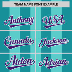 Custom Bright Green Aqua Thick Stripe Fashion Authentic Baseball jersey